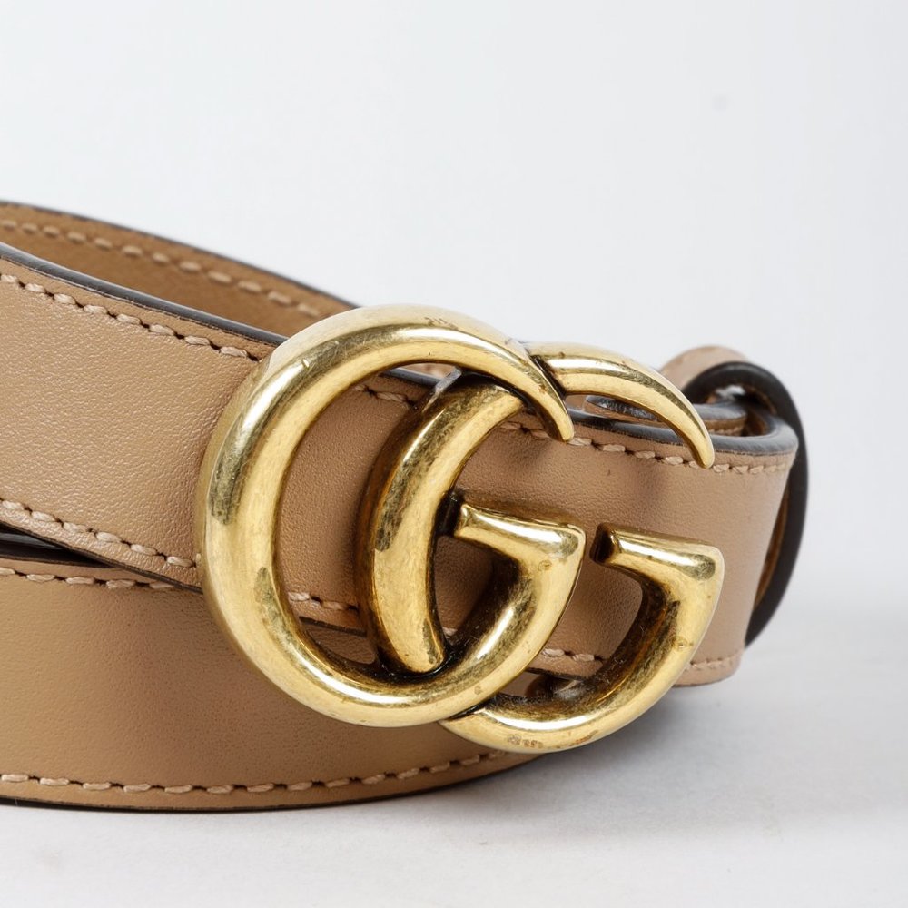 SOLD - Gucci GG Tan Leather Belt - Picture 2 of 4